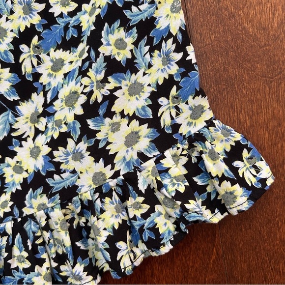 Motel Floral Print Midi Dress with Tie Straps and Bottom Ruffle, Size Small - Picture 6 of 8